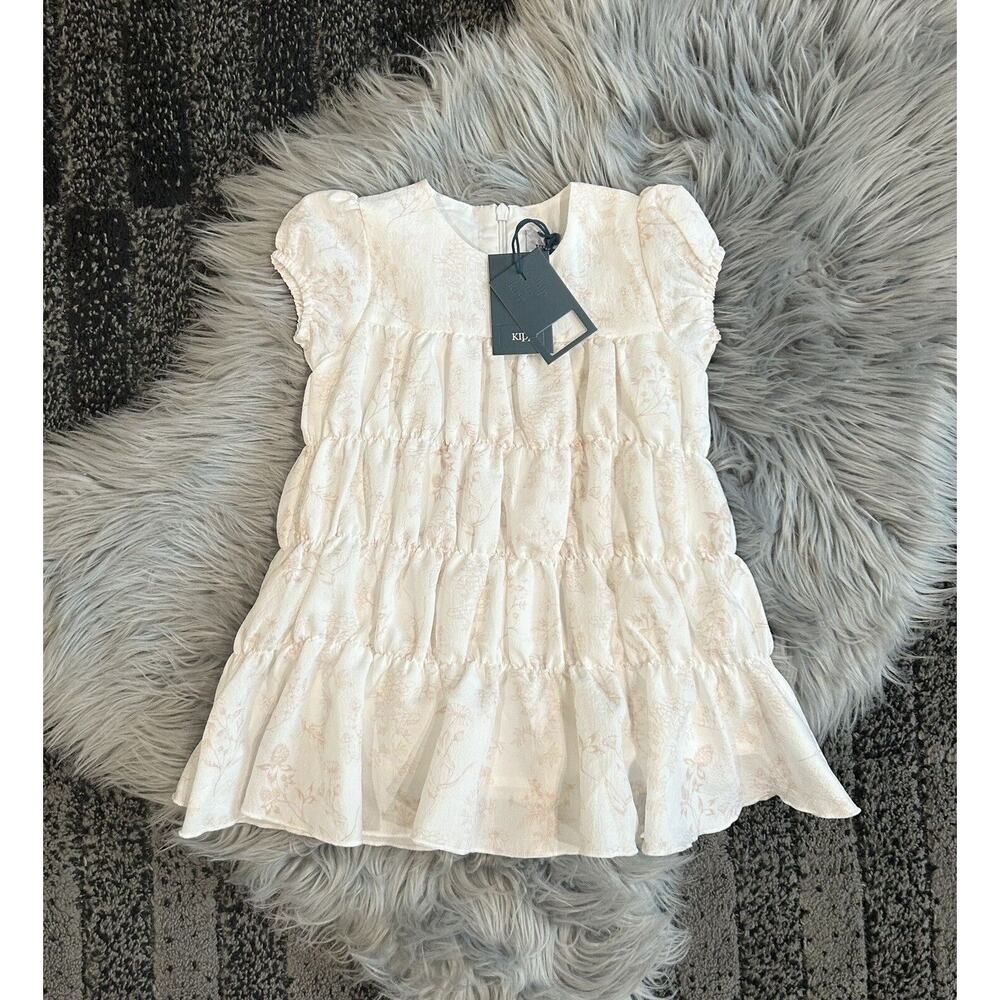 KIPP Collection Toddler Girls Kids White Smocked Dress Tiered Size 3 Summer NEW